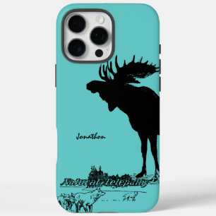 Coques iPhone 16 Pro Max Faune vintage d'orignal et de loup Choisissez la c