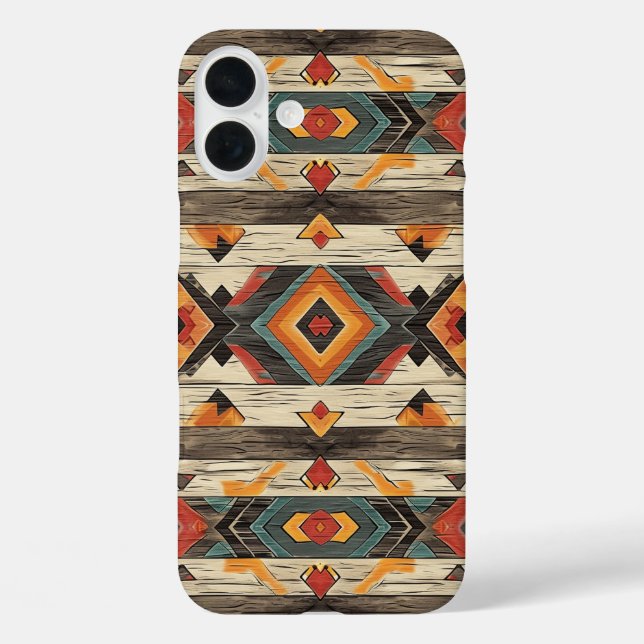 Coques Case-Mate iPhone Faux Aztec wood grain  (Verso)