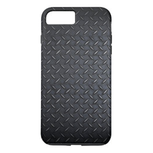 Coque iPhone 8 Plus/7 Plus Faux Black Diamond Plate-Tôle