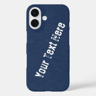 Coque Pour iPhone 16 Faux Blue Jeans Votre nom