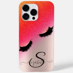 Coque Pour Pour iPhone 14 Pro Max Faux Cils Chic Paillettes Rose Gold 