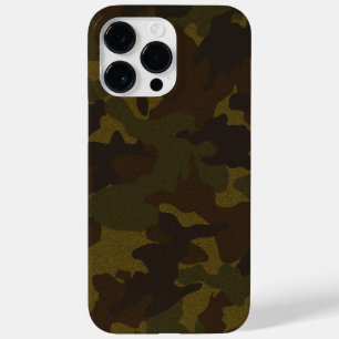 Coque Pour Pour iPhone 14 Pro Max Faux Cloth Brown et vert Camo Arrière - plan Mili
