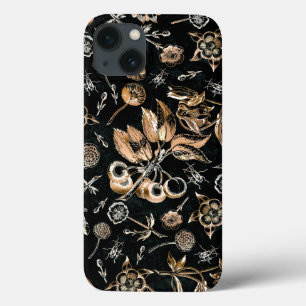 Case-Mate iPhone Case Faux Gold Beetles Fleurs Feuilles Fruits cerise