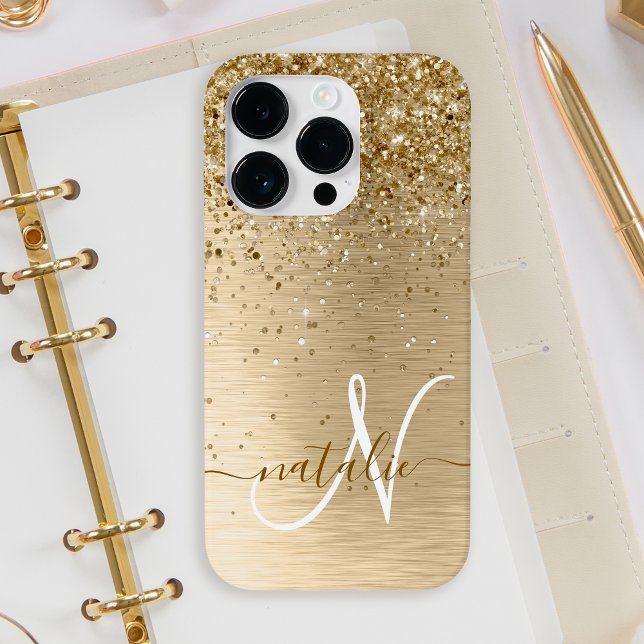 Coques Case-Mate iPhone Faux Gold brossé Parties scintillant métallique Im (Créateur téléchargé)
