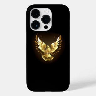 Coque Pour iPhone 14 Pro Faux Gold Foil Peace Dove en noir