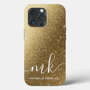 Case-Mate iPhone Case Faux Gold Parties scintillant Nom et Monogramme