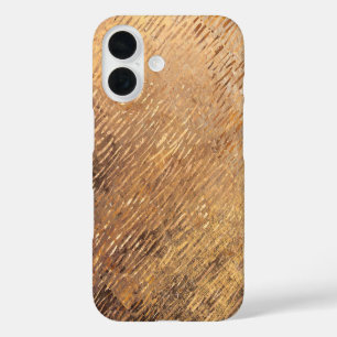 Coque Pour iPhone 16 Faux Golden Strokes Noël