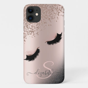 Case-Mate iPhone Case Faux Lashes Parties scintillant noire Diamants Ros
