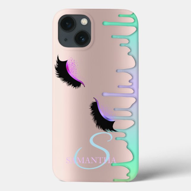 Coques Case-Mate iPhone Faux Lashes Rainbow Drivers Rose Gold (Verso)