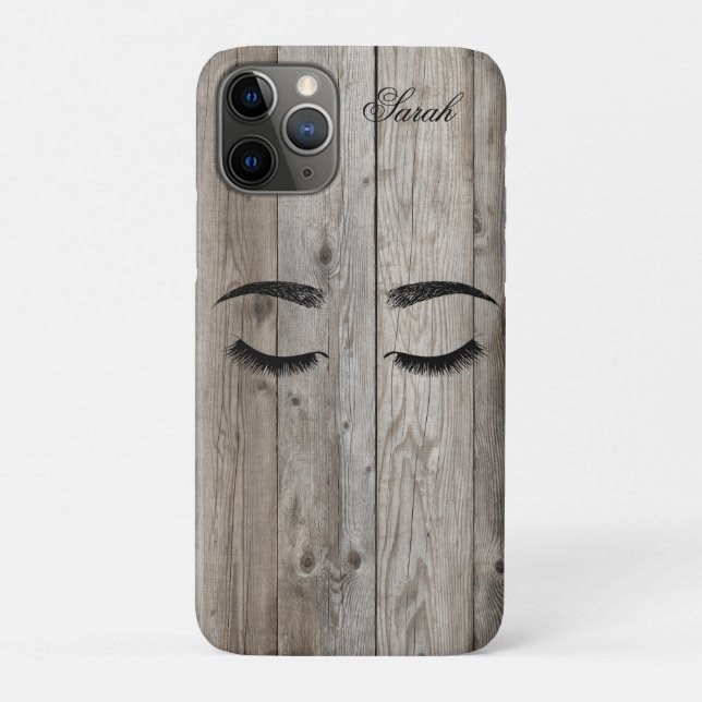 Coques Case-Mate iPhone Faux lashes Wood Texture (Dos)