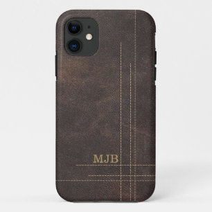 Case-Mate iPhone Case Faux Leather Modern Stitched Design hommes