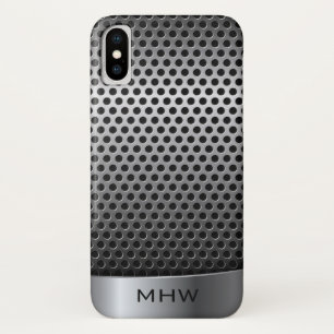 Coques Pour iPhone Faux Metal Texture étagères monogrammes personnali