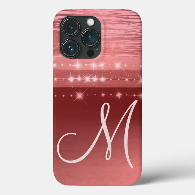 Coques Case-Mate iPhone Faux Or Rose Monogramme (Verso)