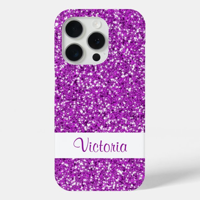 Coques Case-Mate iPhone Faux Purple Parties scintillant Motif ressemblant  (Verso)