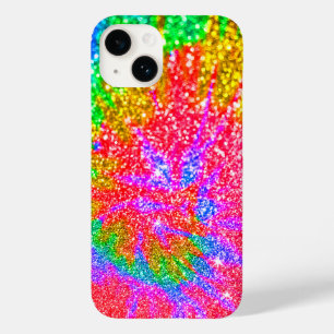 Coque Pour iPhone 14 Faux Rainbow Tie Dye Parties scintillant Motif
