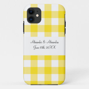 Case-Mate iPhone Case Faveurs de mariage en vichy motif jaune