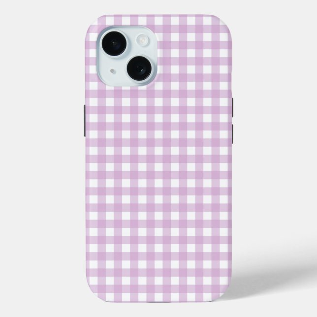 Coques Case-Mate iPhone Faye et Lauren Soft Purple En vichy (Verso)