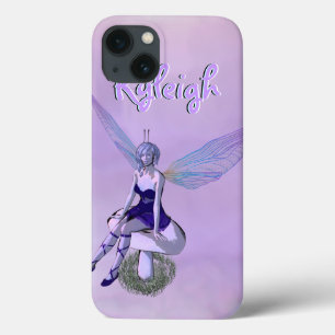 Etui iPhone Case-Mate Fée ailée multicolore sur Purple Nom personnalisé