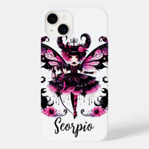 Coque Pour iPhone 14 Plus Fée Gothique Rose Noir Scorpion Astrologie Zodiaqu