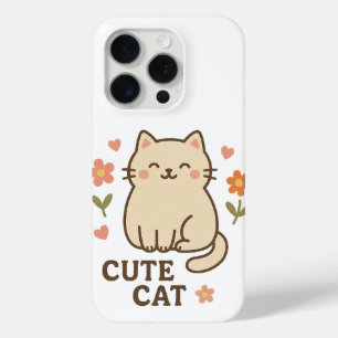 Coque iPhone 15 Pro Félin en fleurs