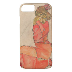 Coques Pour iPhone Femelle à genoux d'Egon Schiele dans la robe de