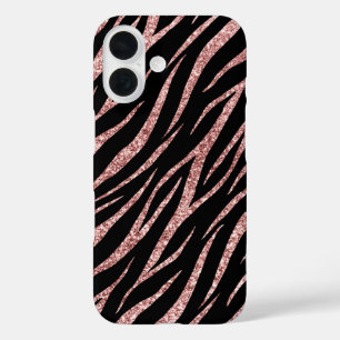 Coque Pour iPhone 16 Feminine Luxe Black Rose Classy Or Zebra Print