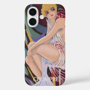 Coque Pour iPhone 16 Femme Art déco vintage avec des rapaces par S. Cho