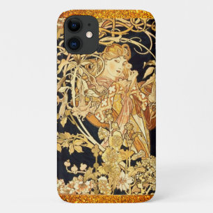 Case-Mate iPhone Case Femme Art nouveau avec fleurs or noir