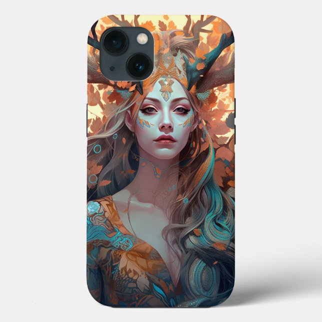 Coques Case-Mate iPhone Femme Avec Antlers Imaginaire Art (Verso)