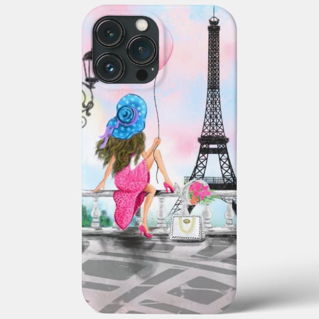 Coques Case-Mate iPhone Femme avec ballon de coeur rose - I Love Paris (Verso)