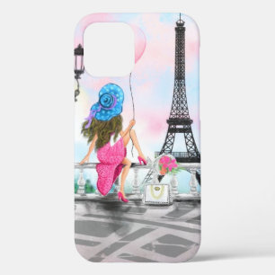 Case-Mate iPhone Case Femme avec ballon rose à Paris Tour Eiffel