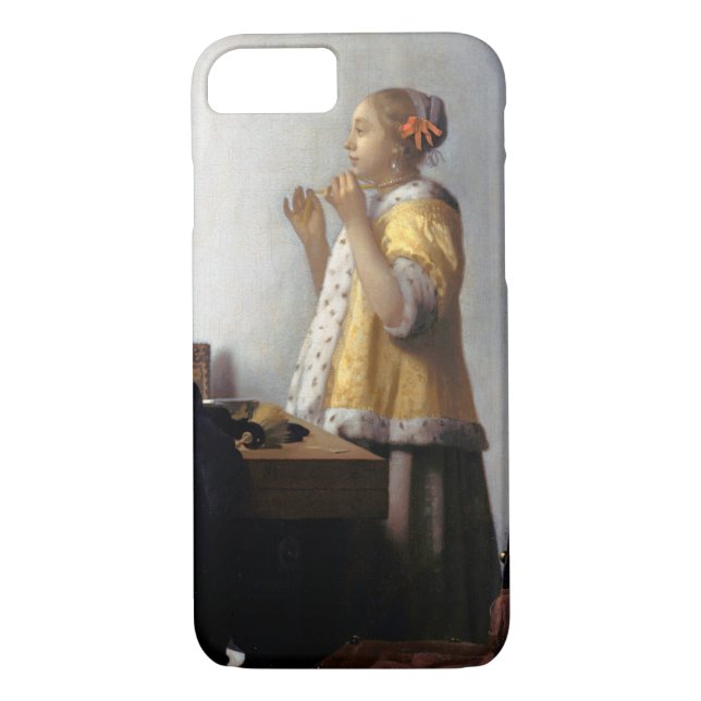 Coques Case-Mate iPhone Femme avec collier de perles, Johannes Vermeer (Dos)