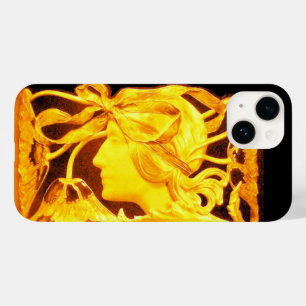 COQUE POUR iPhone 14 FEMME ÉLÉGANT BEAUTÉ BIJOU /FEMME, RUBAN BLEU, FLE