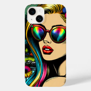 Coque Pour iPhone 14 Femme et perroquet dans le parc Pop Art 