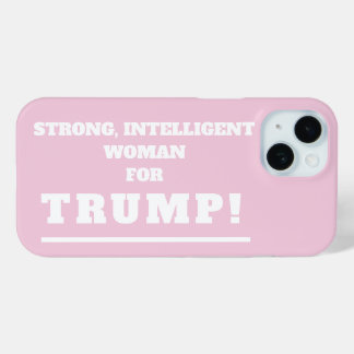 Coque Pour iPhone 15 Femme forte pour Trump