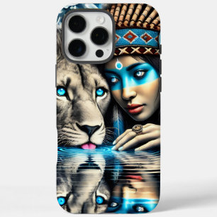 Coques iPhone 16 Pro Max Femme indienne et Lion Loyal