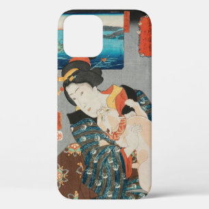 Case-Mate iPhone Case Femme jouant avec chat Vintage japonais imprimé