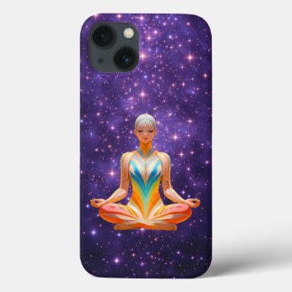Case-Mate iPhone Case Femme méditative et ciel étoilé violet