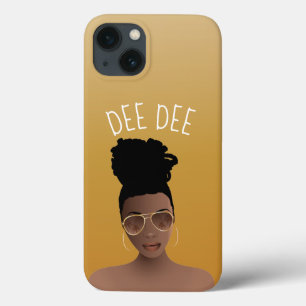 Case-Mate iPhone Case Femme noire avec des tons or et un gros pain, or j