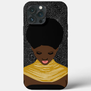 Case-Mate iPhone Case Femme noire qui regarde vers le bas   Collier trib