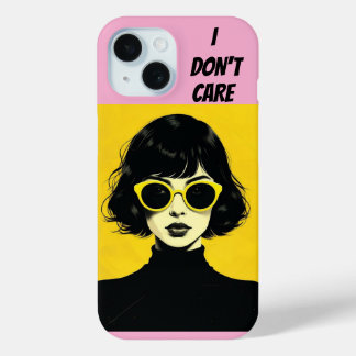 Coque Pour iPhone 15 FEMME RETRO CHIC, je m'en fiche