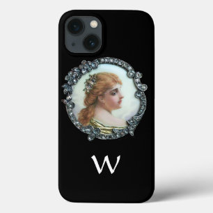 iPhone 13 COQUE FEMME ROMANTIQUE AUX FLEURS DE DIAMONDES ENAMMÈNE