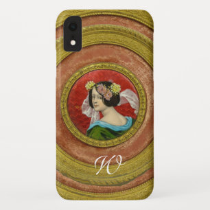 ETUI iPhone Case-Mate FEMME ROMANTIQUE AVEC FLEURS ÉMAIL VINTAGE