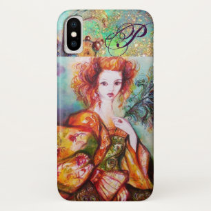ETUI iPhone Case-Mate FEMME ROMANTIQUE AVEC PÂTE DE PEACOCK ÉCLANTE