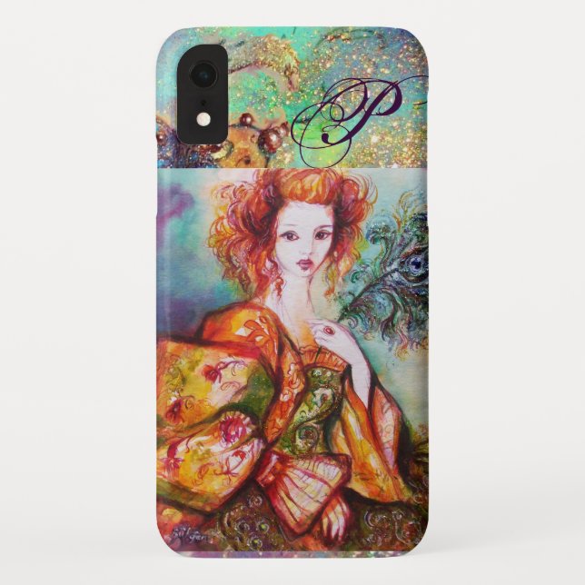 COQUES Case-Mate iPhone FEMME ROMANTIQUE AVEC PÂTE DE PEACOCK ÉCLANTE (Dos)