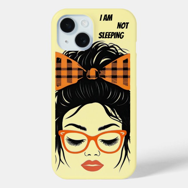 Coques Case-Mate iPhone Femme Whimsical avec lunettes orange (Verso)