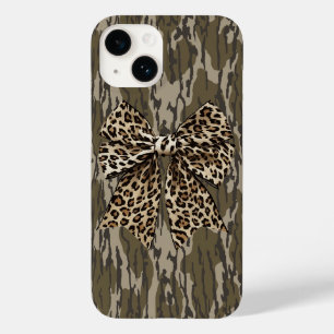 Coque Pour iPhone 14 Femmes de chasse au ruban Camo Leopard Bow Bottoml