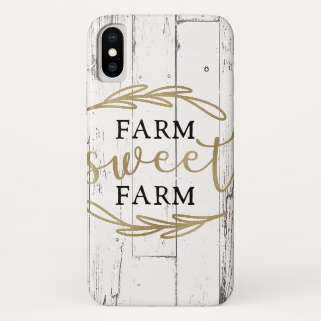 Coques Case-Mate iPhone Ferme Sweet Farm White Wood Country Farmhouse (Dos)