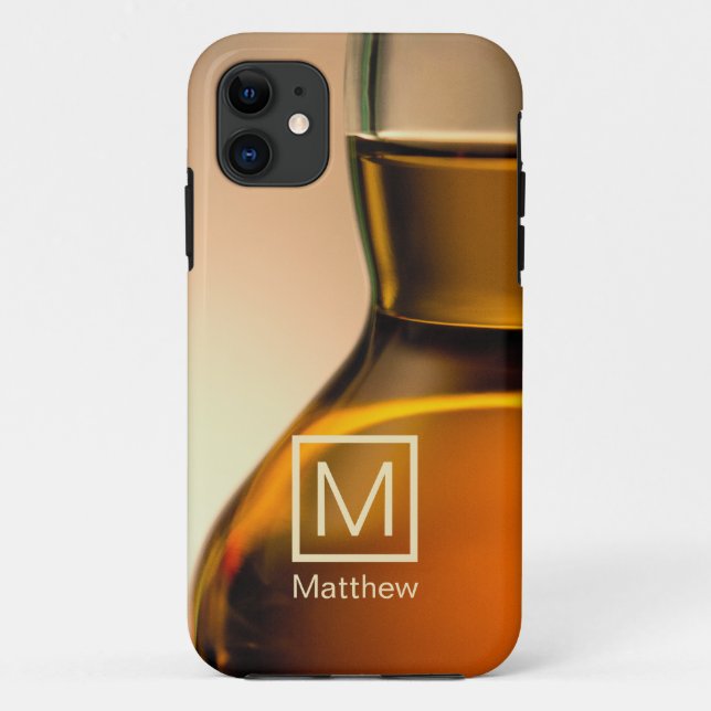Coques Case-Mate iPhone Fermeture De La Bouteille De Whiskey Avec Monogram (Dos)