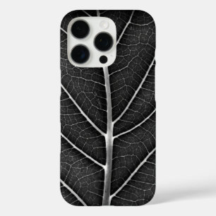 Coques iPhone 16 Pro Fermeture de la feuille brillante noire et blanche